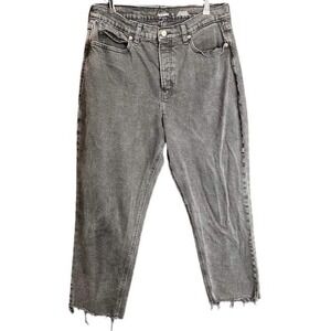 Old Navy Women's Black/Gray Wash High Waisted Cropped Straight Leg‎ Jeans